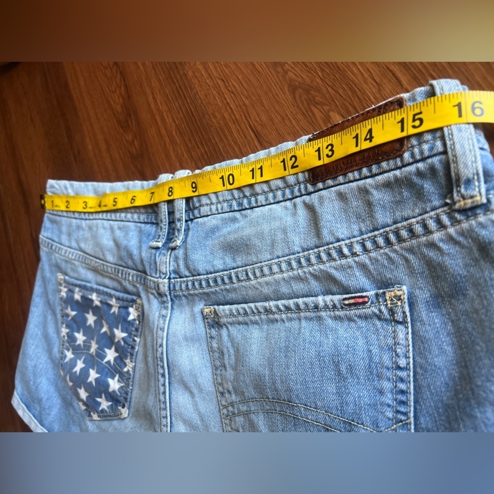 Tommy Hilfiger Denim Rosie Long Beach American Flag Jean Shorts Women’s Size 30 - Picture 6 of 7